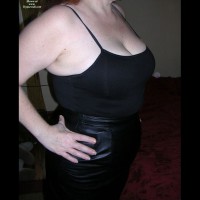 Pic #1 Leather Skirt And Stockings