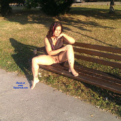 Pic #1Summer Evening On Danube - Brunette, Public Exhibitionist, Public Place, Tattoos