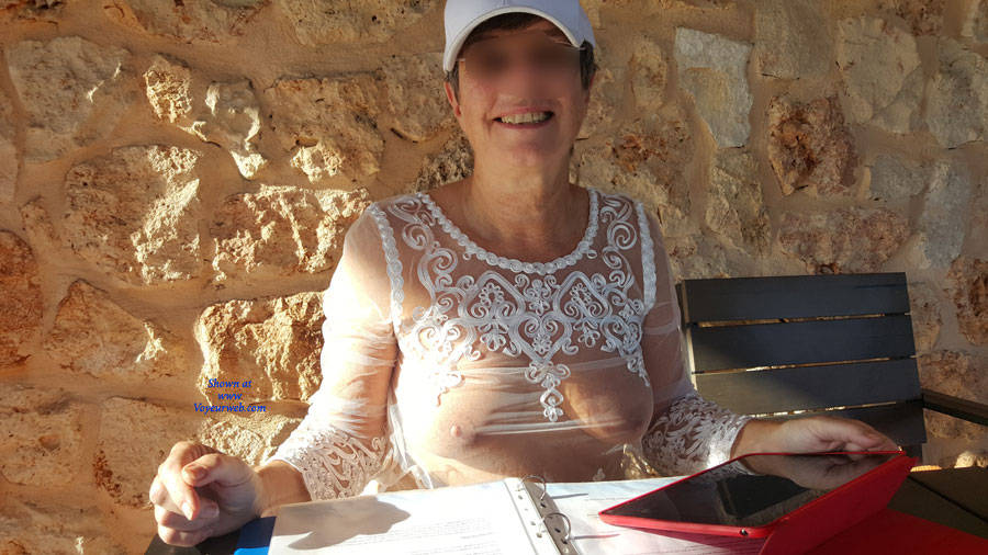 Pic #1White See-Thru Top - Big Tits, See Through, Wife/wives