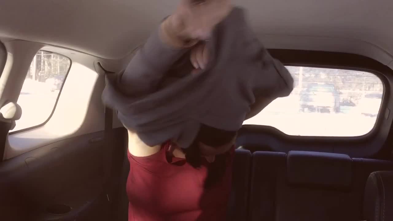 Pic #1Naked In The Car - Toys, Shaved, Masturbation, Brunette, Big Tits, Wife/wives