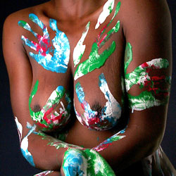 Pic #1Body Painting Fun - Big Tits, Ebony