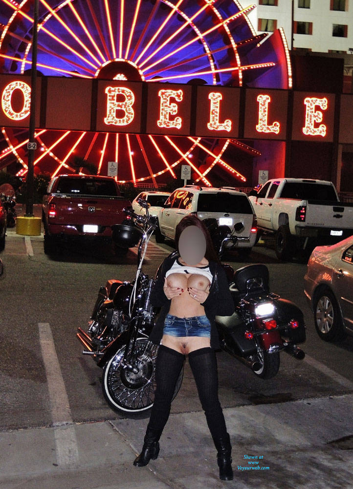 Pic #1LV Pt 2 And Laughlin River Run 2016 - Big Tits, Brunette, Flashing, Public Exhibitionist, Public Place, Bush Or Hairy