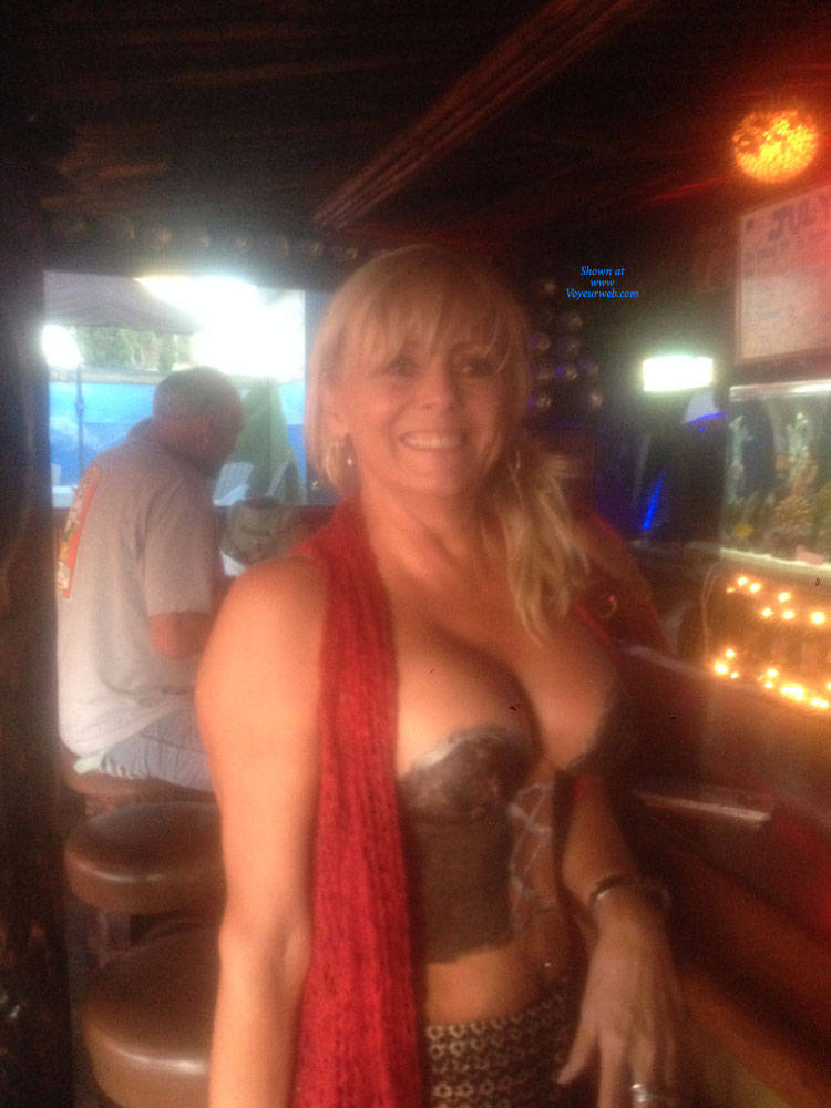 Pic #1Painted Tittys - Big Tits, Blonde, Flashing, Public Exhibitionist, Public Place
