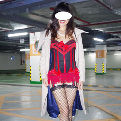 Pic #1 Parking Garage - High Heels Amateurs, Lingerie, Public Exhibitionist, Public Place