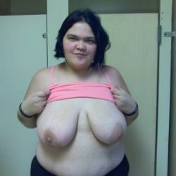 Very large tits of a co-worker - Amanda