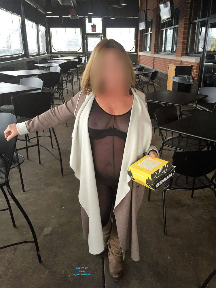 Pic #1First Time Posting - Big Tits, Public Exhibitionist, See Through, Flashing, Public Place