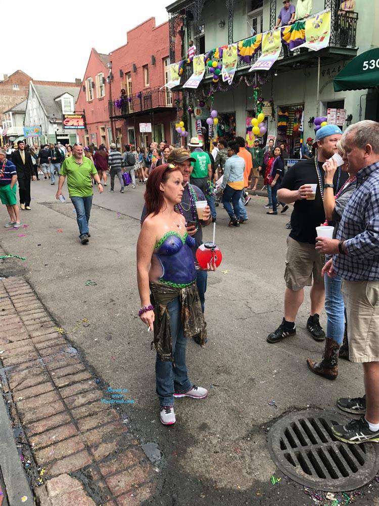 Pic #1Sights On Bourbon Street 2017 - Topless Girls, Big Tits, Public Exhibitionist, Outdoors, Public Place