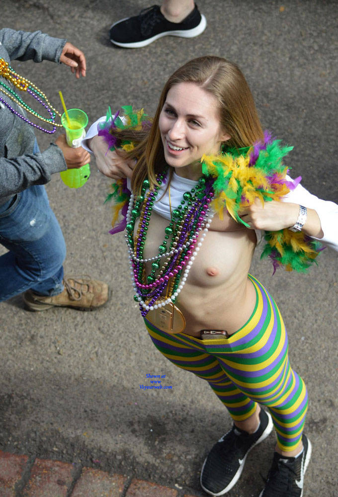 Pic #1Mardi Gras 2 - Big Tits, Public Exhibitionist, Flashing, Outdoors, Public Place