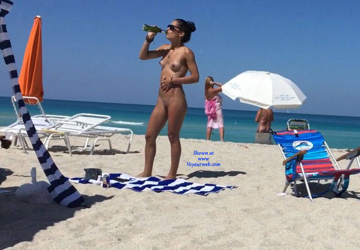 Pic #1A Walk Through Haulover Beach - Nude Girls, Beach, Brunette, Outdoors, Beach Voyeur