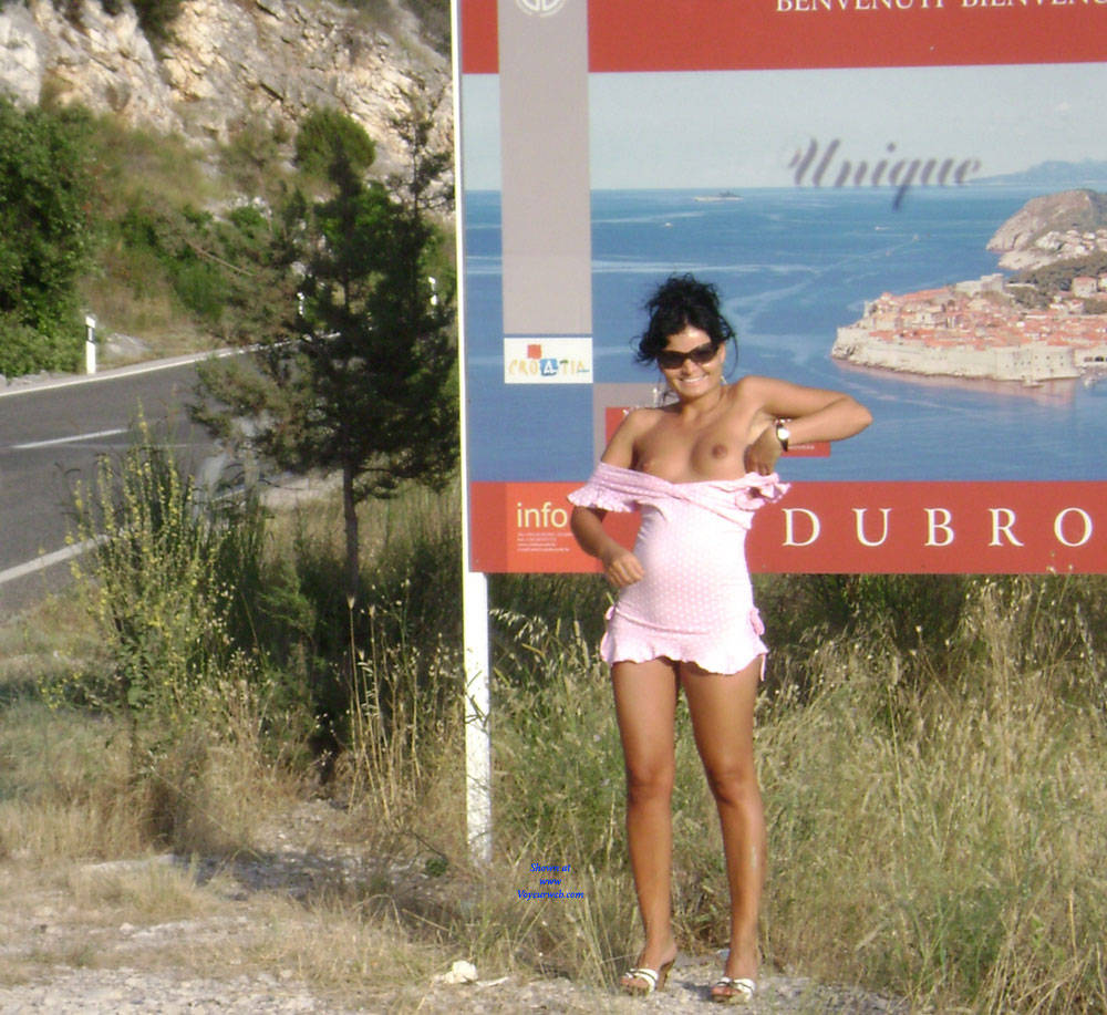 Pic #1Public Flashing - Pantieless Girls, Brunette, Public Exhibitionist, Outdoors, Public Place, Amateur