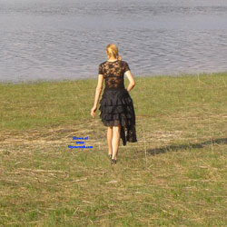 Pic #1 Gordica Outside Posing At Lake - Blonde, Lingerie, Outdoors, Stockings Pics