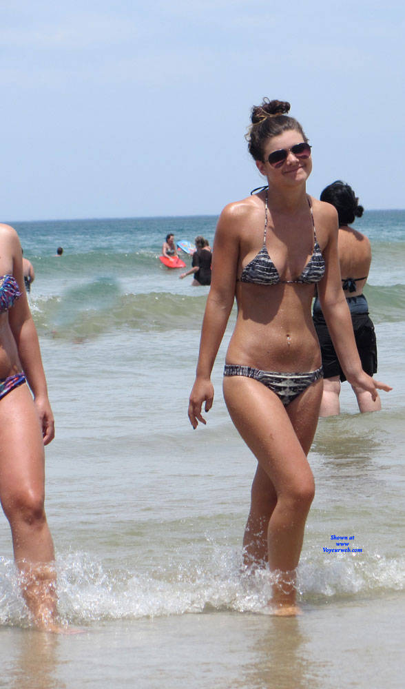 Pic #1Cutie At Beach - Brunette, Bikini Voyeur, Beach Voyeur, Outdoors