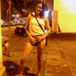 Pic #1 Girlfriend Getting Some Pics Taken - Brunette, Public Exhibitionist, Flashing, Outdoors, Public Place, Amateur, Gf