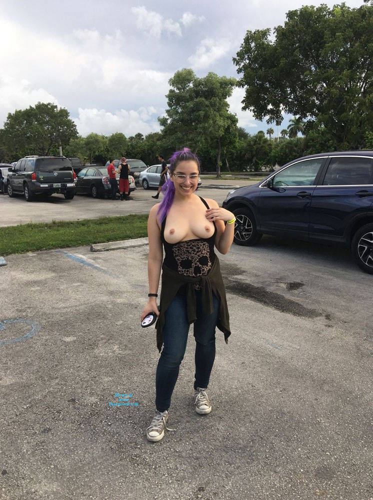 Pic #1My Tits In Public 1 - Big Tits, Public Exhibitionist, Flashing, Outdoors, Public Place, Amateur, Body Piercings