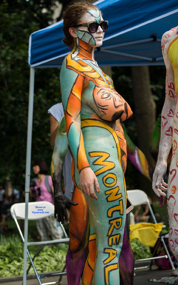 Pic #1Body Painting - New York City, Example Six  - Nude Girls, Big Tits, Brunette, Outdoors