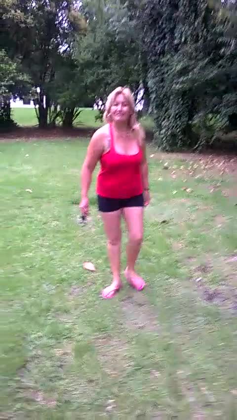Pic #1Walking In The Park - Big Tits, Blonde, Outdoors, Amateur, Dressed