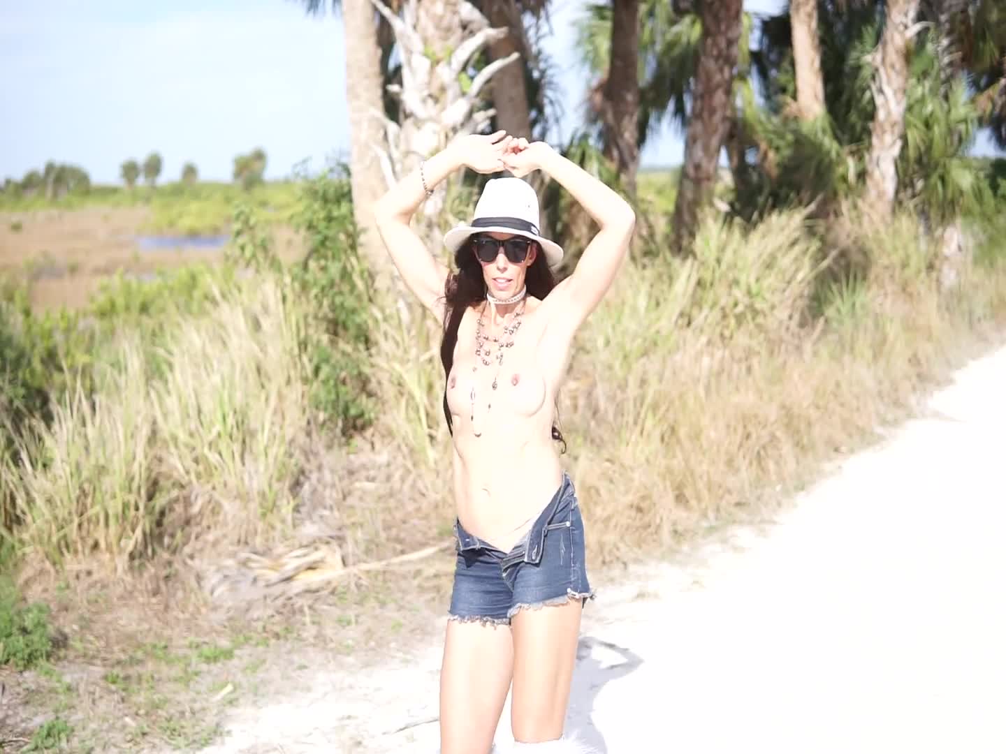 Pic #1New Year's Dance - Topless Girls, Brunette, Outdoors, Amateur