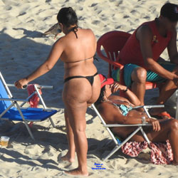 Pic #1 Big Ass In Bikini - Beach, Brunette, Outdoors, Bikini Voyeur