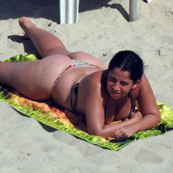 Pic #1Big Ass On Beach - Beach, Brunette, Outdoors, Bikini Voyeur