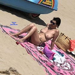 Pic #1Sitges Summer 2018 - Topless Girls, Beach, Big Tits, Brunette, Outdoors, Beach Voyeur