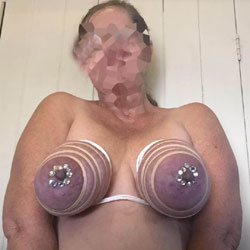 Pic #1Zip Tied Tits With Sparkles - Big Tits, Amateur, Fetish Pics