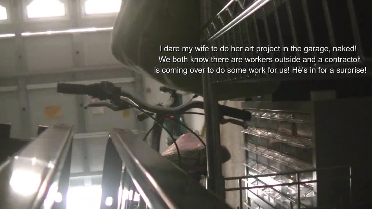 Pic #1I Dare My Wife To Be Nude In Garage When Electrician ShowsUp! - Nude Wives, Brunette, Public Exhibitionist, Amateur