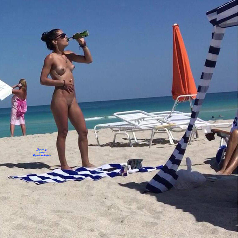 Pic #1A  Walk Through Haulover - Nude Girls, Beach, Big Tits, Brunette, Outdoors, Beach Voyeur