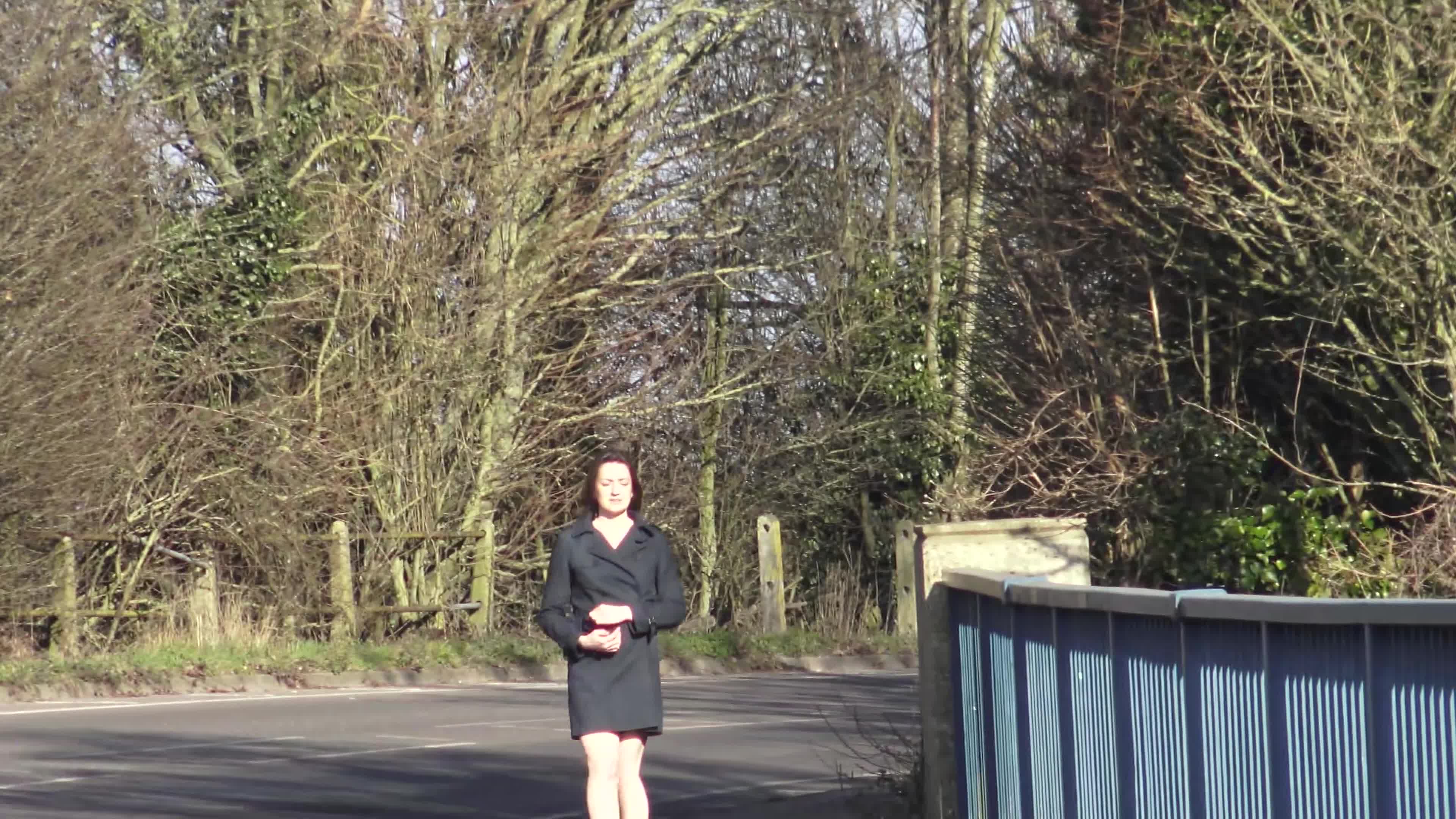 Pic #1A Bridge To Far - Nude Girls, Brunette, Public Exhibitionist, Flashing, Outdoors, Amateur, Medium Tits