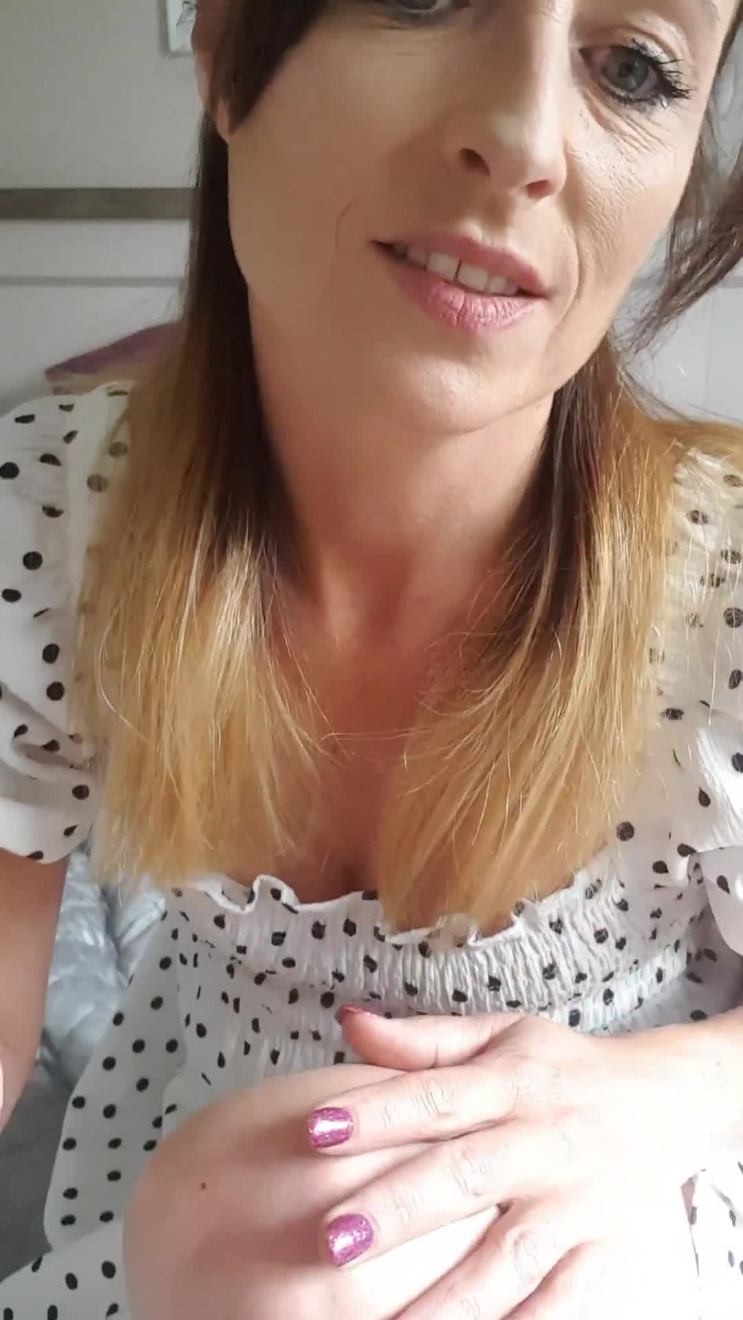 Pic #1Polka Dots And New Panties! - Brunette, Masturbation, Toys, Shaved, Amateur, Women Using Dildos