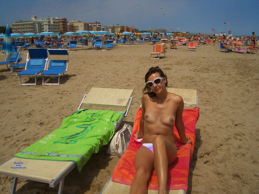 Pic #1Beach - Topless Girls, Beach, Brunette, Outdoors, Beach Voyeur, Medium Tits