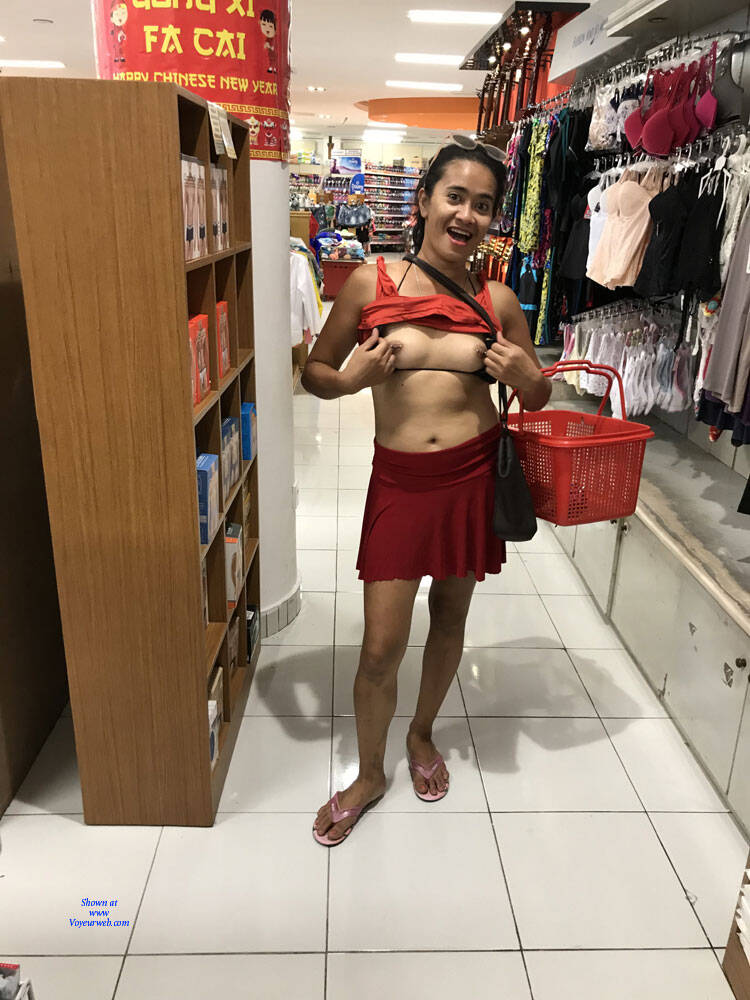 Pic #1Just Fun - Brunette, Public Exhibitionist, Flashing, Outdoors, Public Place, Amateur