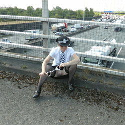 Pic #1Fancy Un-dress - Public Exhibitionist, High Heels Amateurs, Lingerie, Outdoors, Shaved, Stockings Pics