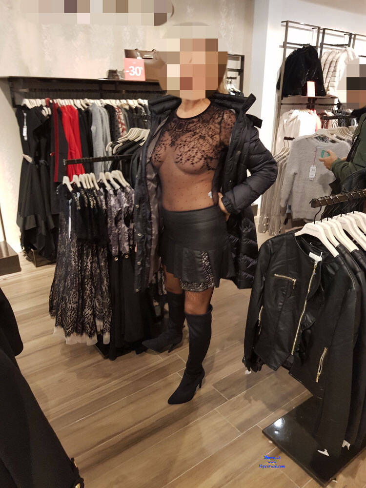 Pic #1At Milano Mall - Big Tits, Public Exhibitionist, Flashing, Public Place, See Through, Amateur