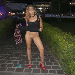 Pic #1Night Out - Pantieless Girls, Public Exhibitionist, Flashing, High Heels Amateurs, Outdoors, Public Place, Shaved, Amateur