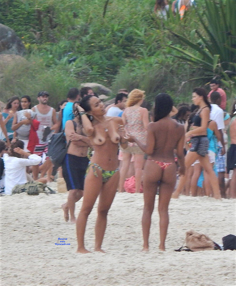 Pic #1Tanned Lines - Topless Girls, Beach, Brunette, Outdoors, Medium Tits, Beach Voyeur