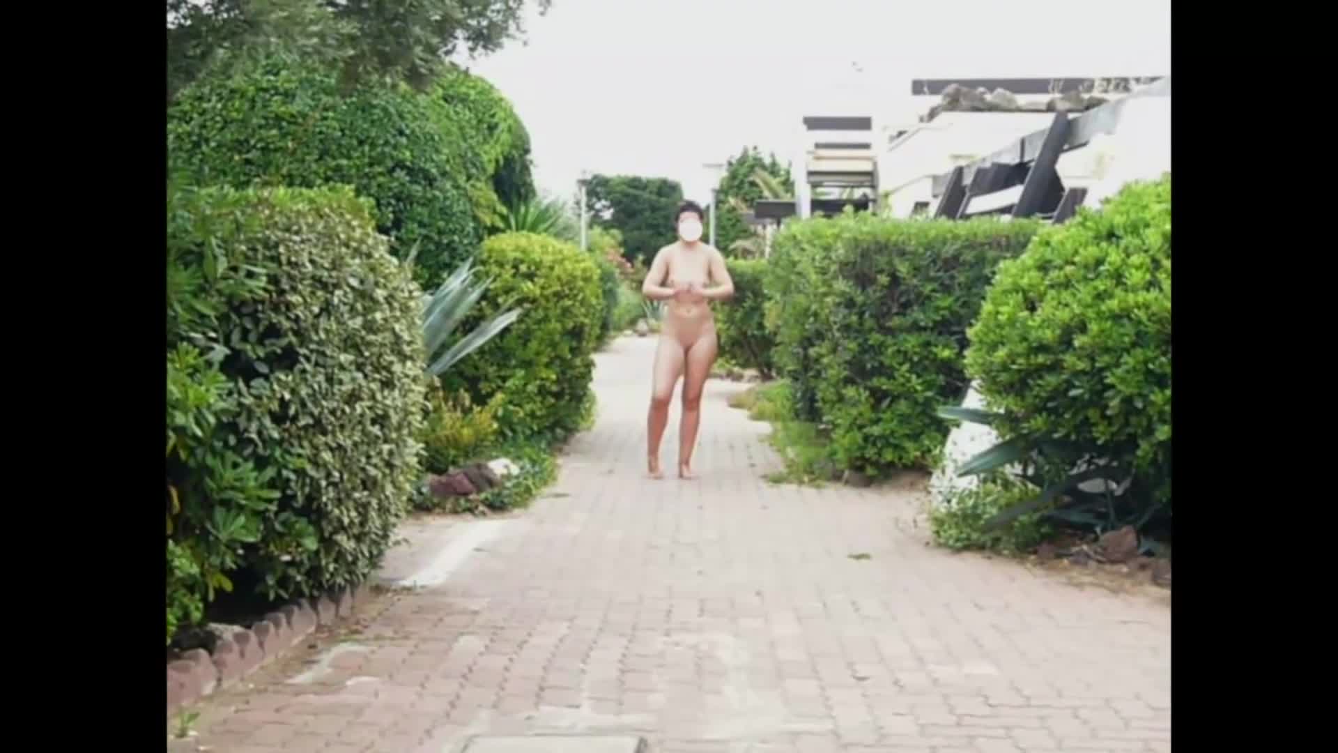 Pic #1Eve - Nude Outdoors, Walking, Jiggling And Stroking My Tits - Nude Girls, Outdoors, Shaved, Amateur, Medium Tits, Body Piercings