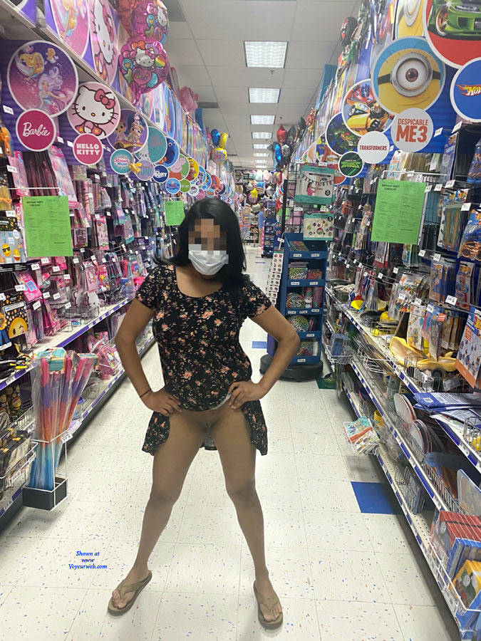 Pic #1Another Shopping Adventure With Jasreen! - Pantieless Girls, Brunette, Public Exhibitionist, Flashing, Public Place, Shaved, Amateur