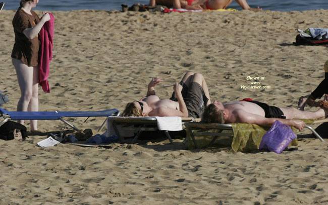 Pic #1Blonde Big Breast And Voyeur Man