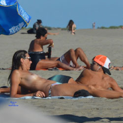 Pic #1South Of France On Beach This Summer 2 - Topless Girls, Beach, Brunette, Outdoors, Beach Voyeur