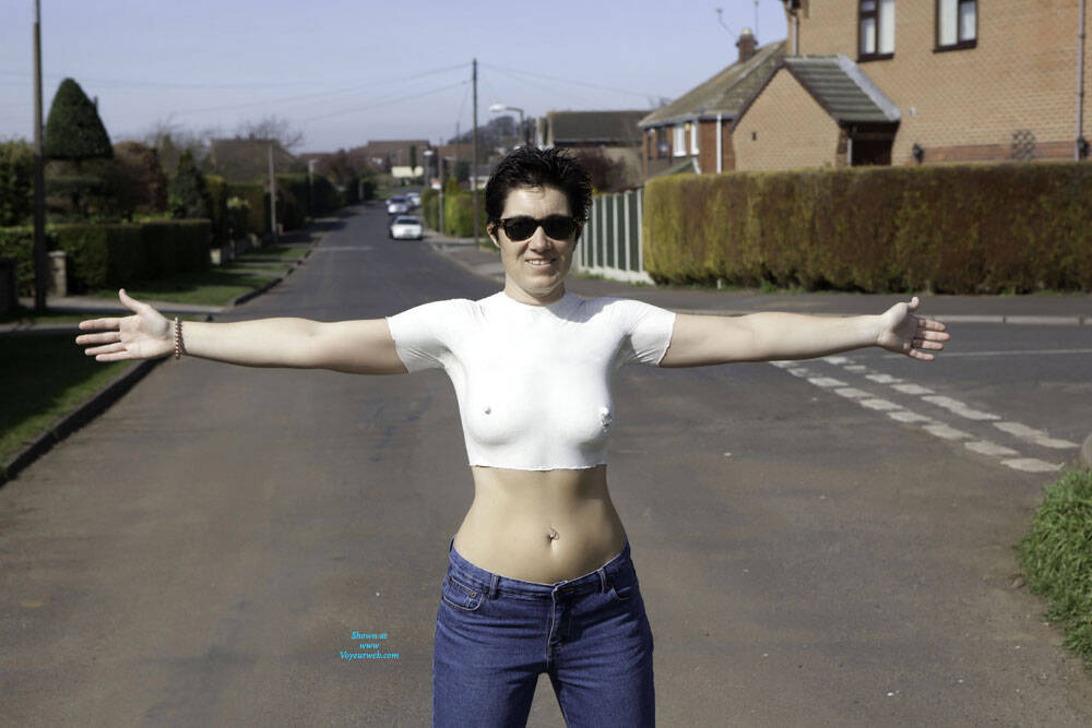 Pic #1Topless In Public With Body Paint - Topless Girls, Big Tits, Brunette, Public Exhibitionist, Outdoors, Amateur, Body Piercings