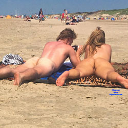 Pic #1Blond Nudist On A Regular Beach - Nude Girls, Beach, Blonde, Outdoors, Beach Voyeur