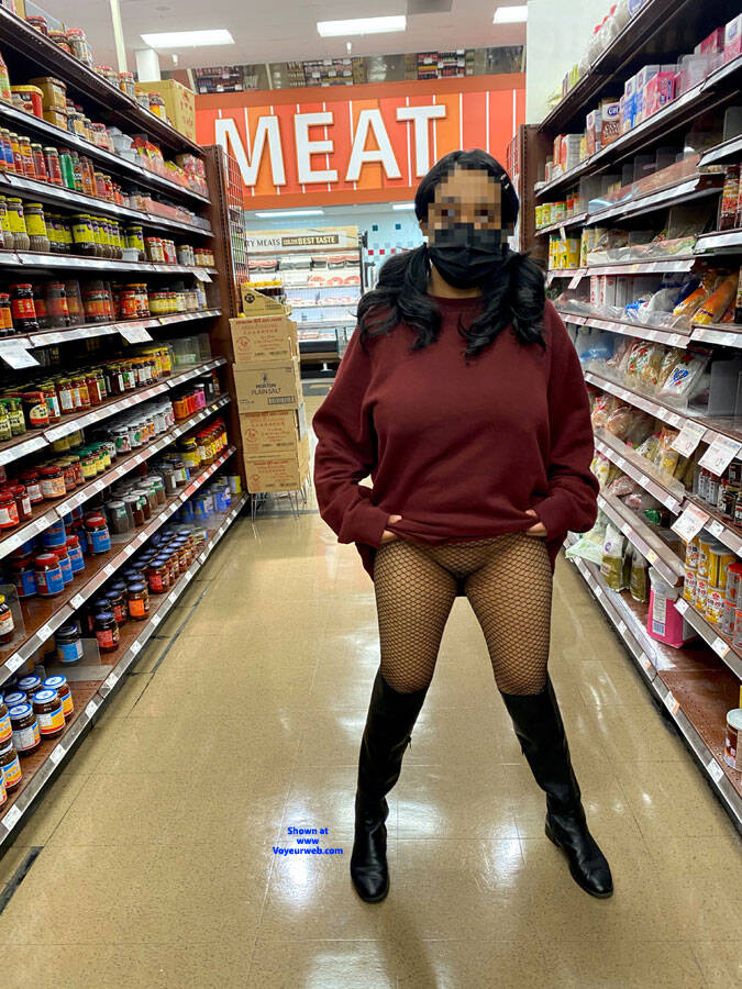 Pic #1Quick And Naughty Trip To The Store!! - Brunette, Public Exhibitionist, Flashing, Lingerie, Outdoors, Amateur