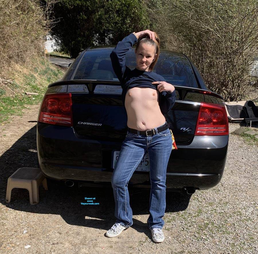 Pic #1Car Shots - Brunette, Outdoors, Small Tits, Amateur