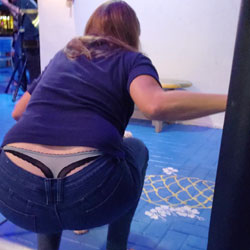 Pic #1Showing That Sexy Thong - Brunette, Public Place, Amateur