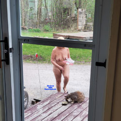 Pic #1 Feeding Time  - Nude Girls, Big Tits, Blonde, Outdoors, Amateur