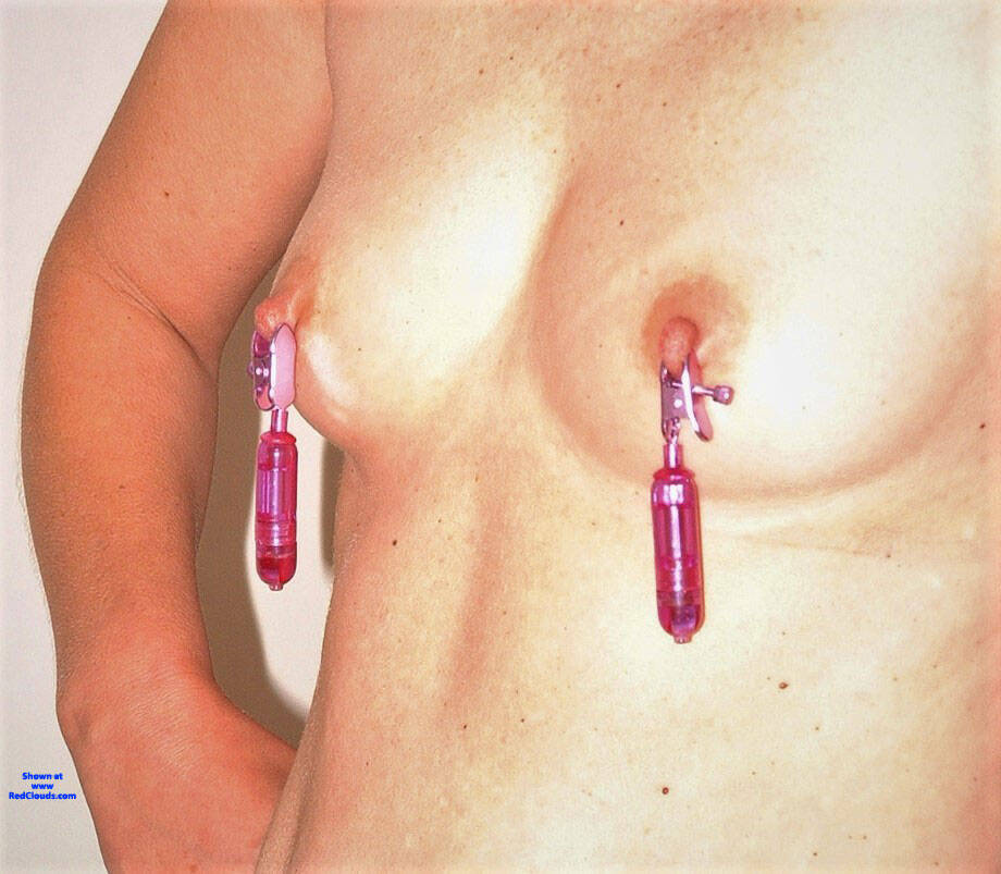 Pic #1Vibrating Nipple Clamps  - Amateur, Medium Tits
