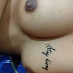 Pic #1 Temp tattoo on her tits - Natural Tits, Tattoos, Topless Wives