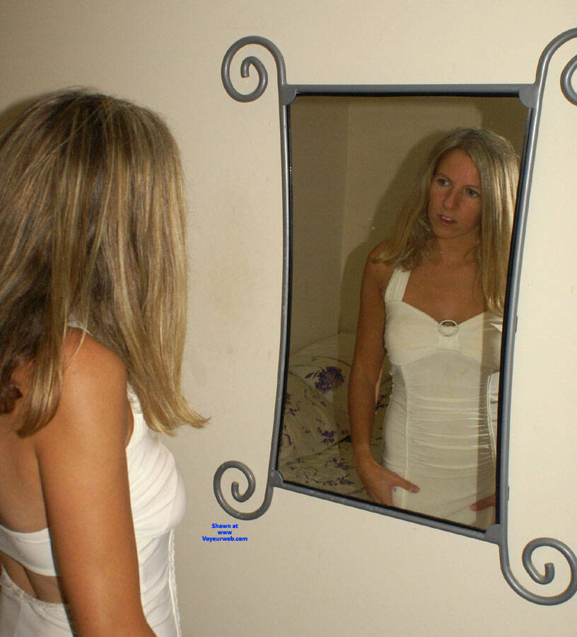 Pic #1Michelle - White Dress - Nude Amateurs, Shaved, Blonde, Legs Spread Wide Open, Medium Tits, Natural Tits, Perky Boobs, Pussy