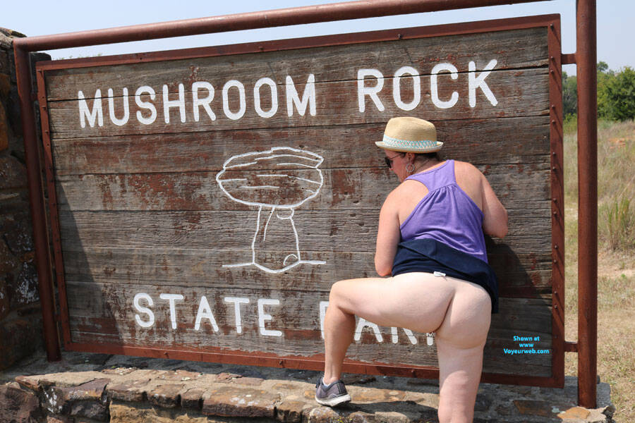 Pic #1Mushroom Rock - Bent Over, Big Ass, Outdoors, Public Exhibitionist, Public Place, Pussy, Tattoos