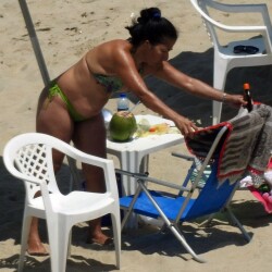 Pic #1 MATURE IN GREEN BIKINI - Beach, Beach Pussy, Big Tits, Latina